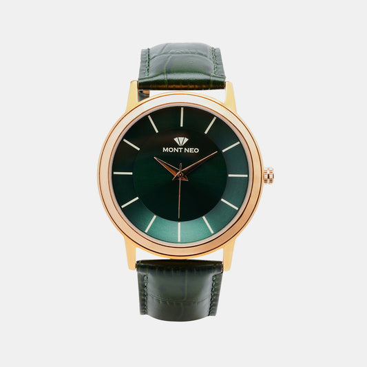 Stylish Green Analog Male Leather Watch 8003T-L3314