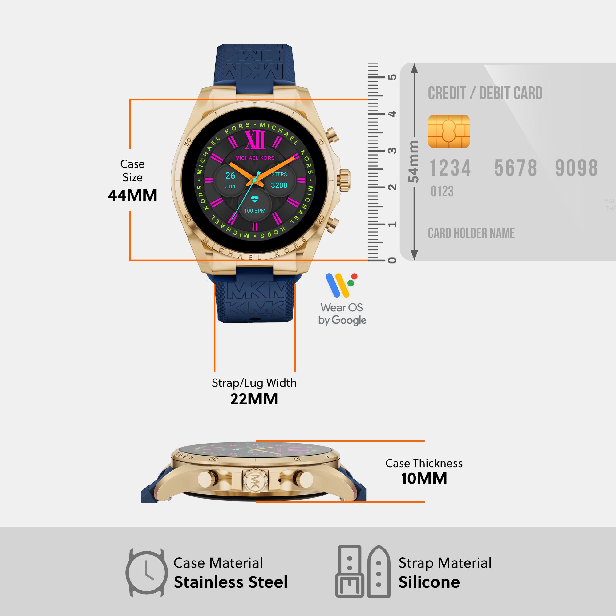 Michael Kors 44 mm Blue Processor watch