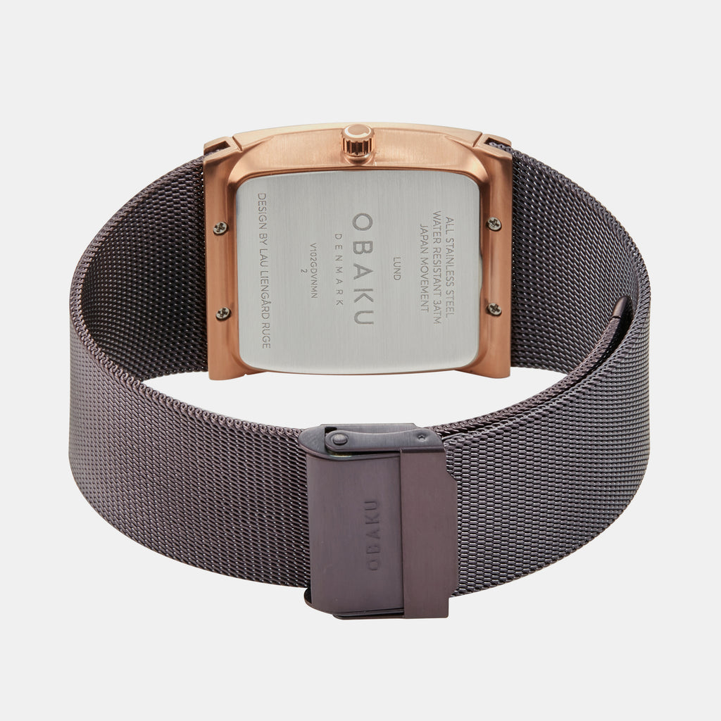 Obaku Men Square Brown watch