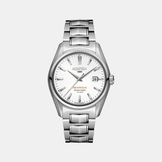Male White Analog Stainless Steel Automatic Watch 210633 41 25 20