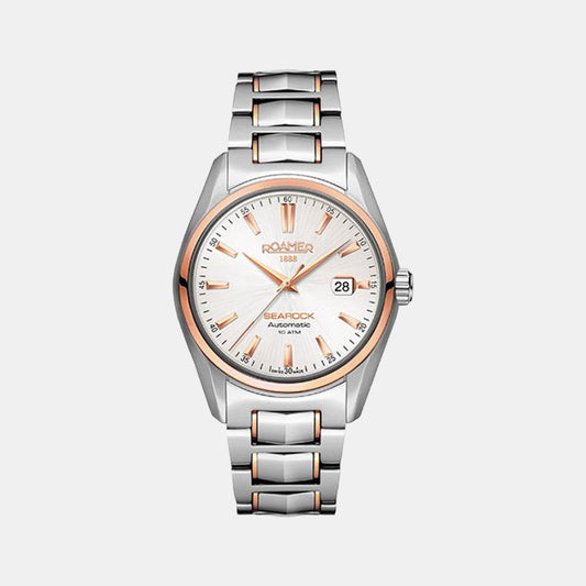 Male White Analog Stainless Steel Watch 210633 49 25 20