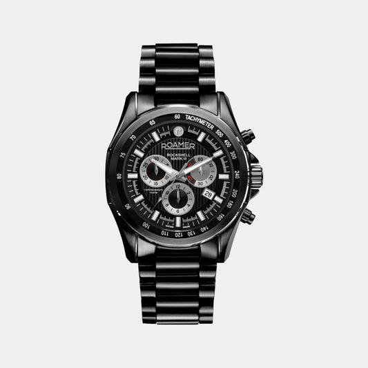 Male Black Stainless Steel Chronograph Watch 220837 42 55 20