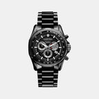 Male Black Stainless Steel Chronograph Watch 220837 42 55 20