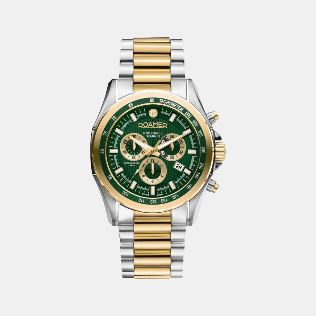Male Green Stainless Steel Chronograph Watch 220837 48 75 20