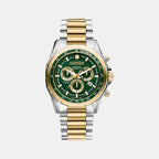 Male Green Stainless Steel Chronograph Watch 220837 48 75 20