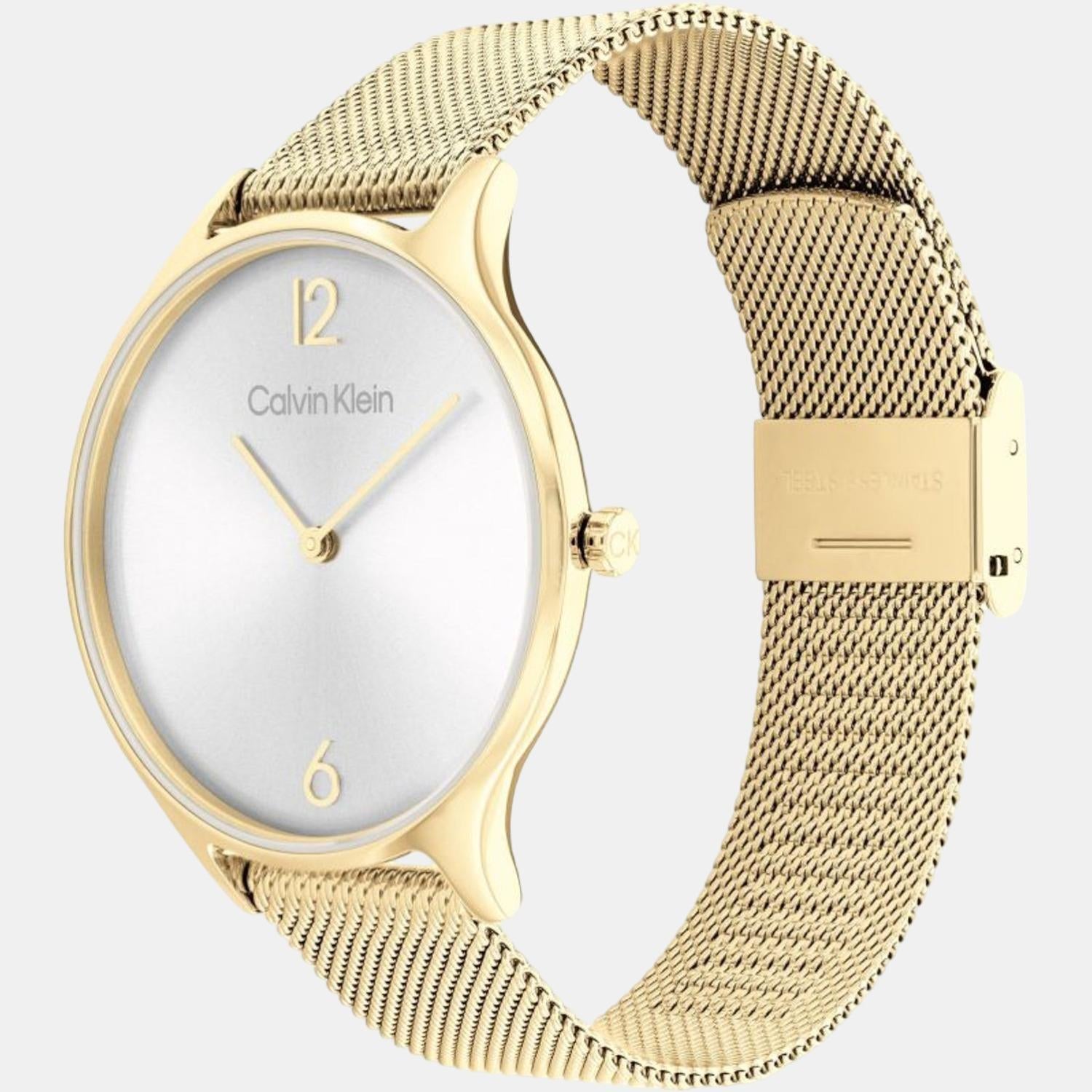 Calvin Klein Women Round Silver watch