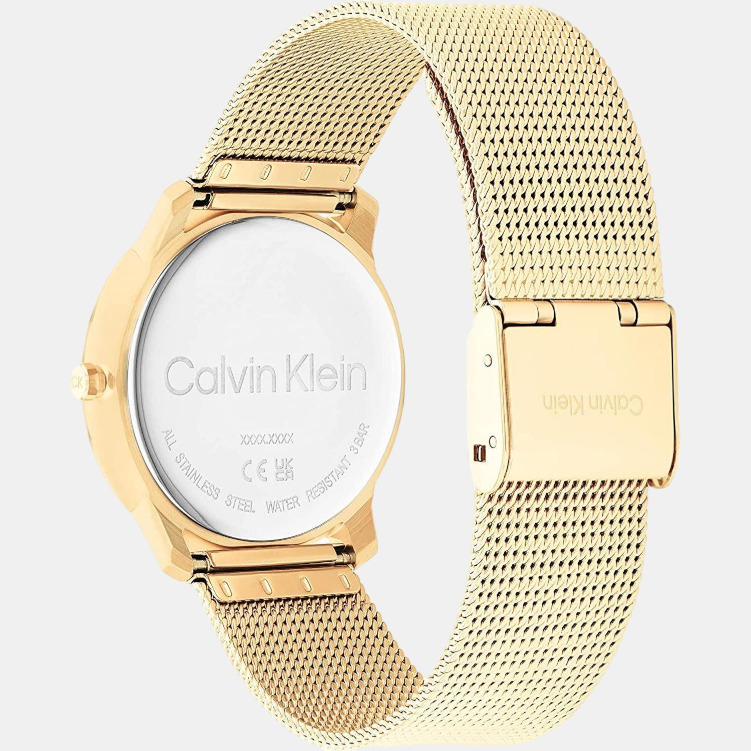 Calvin Klein Unisex Round Yellow watch