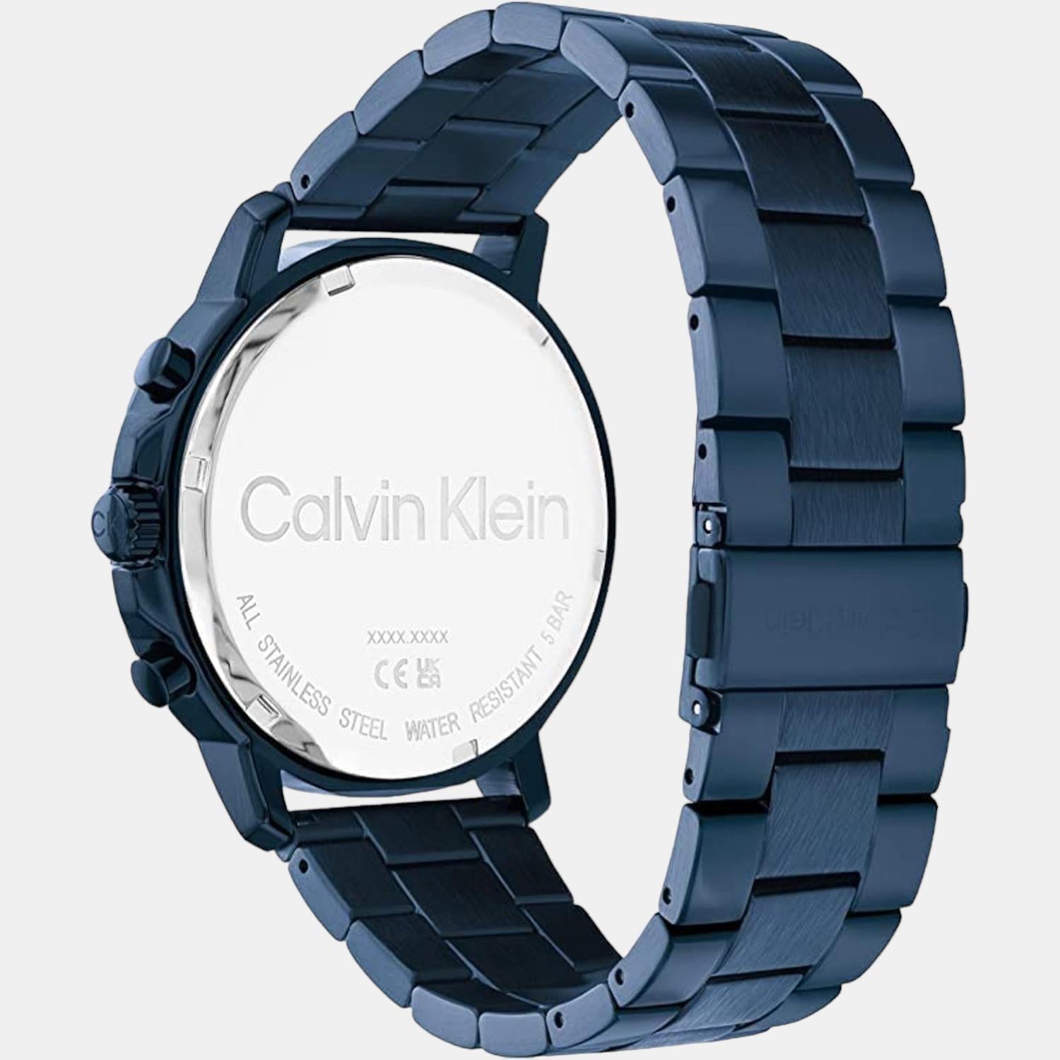 Calvin Klein Men Round Blue watch