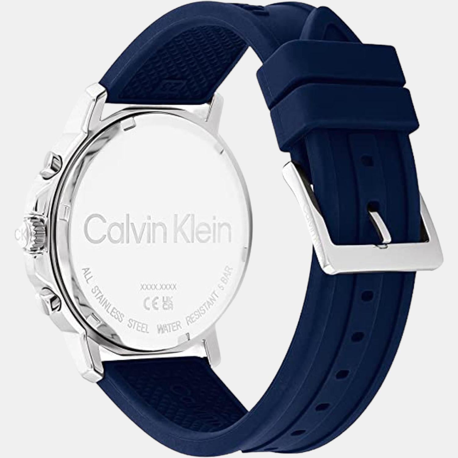 Calvin Klein Men Round Blue watch
