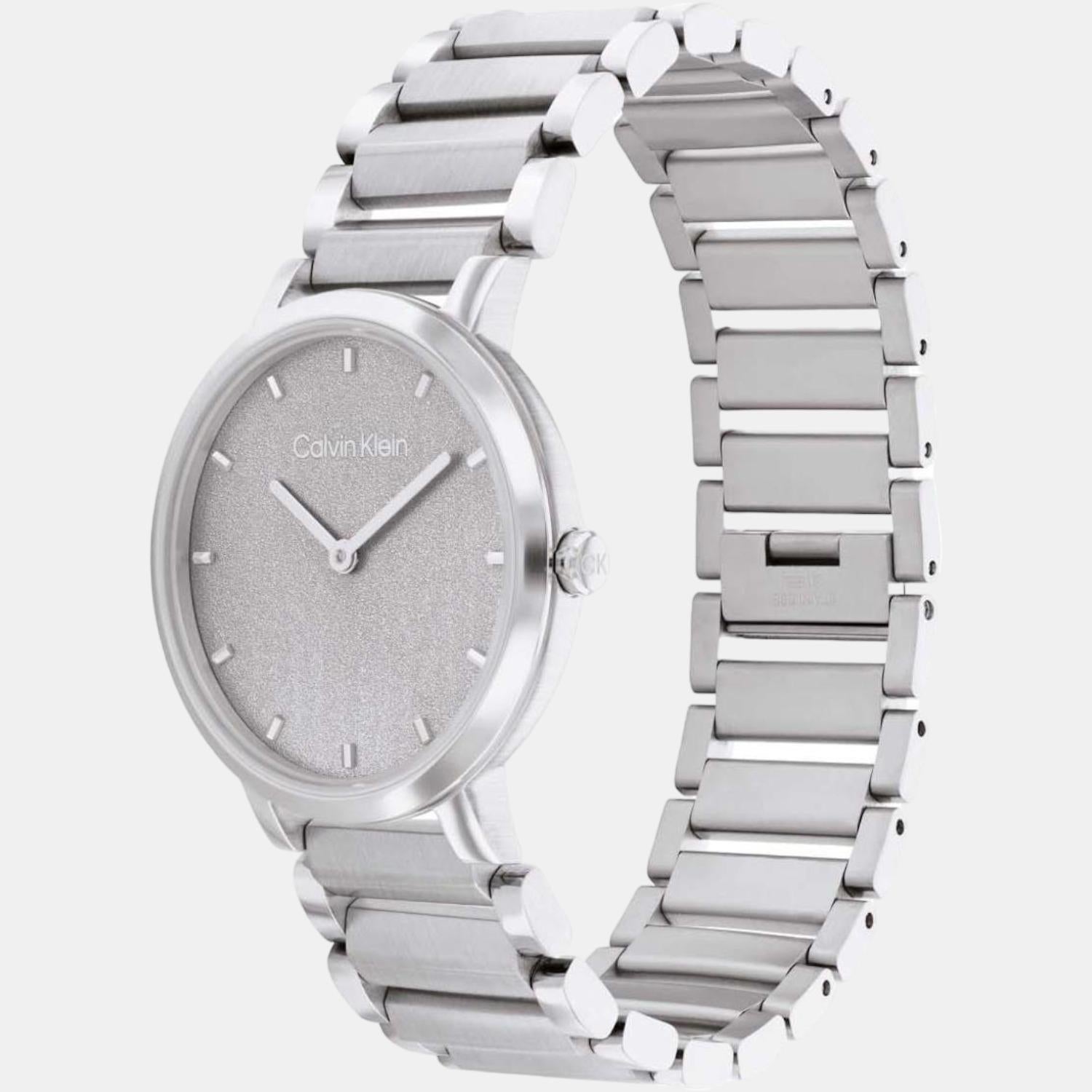 Calvin Klein Women Round Silver watch
