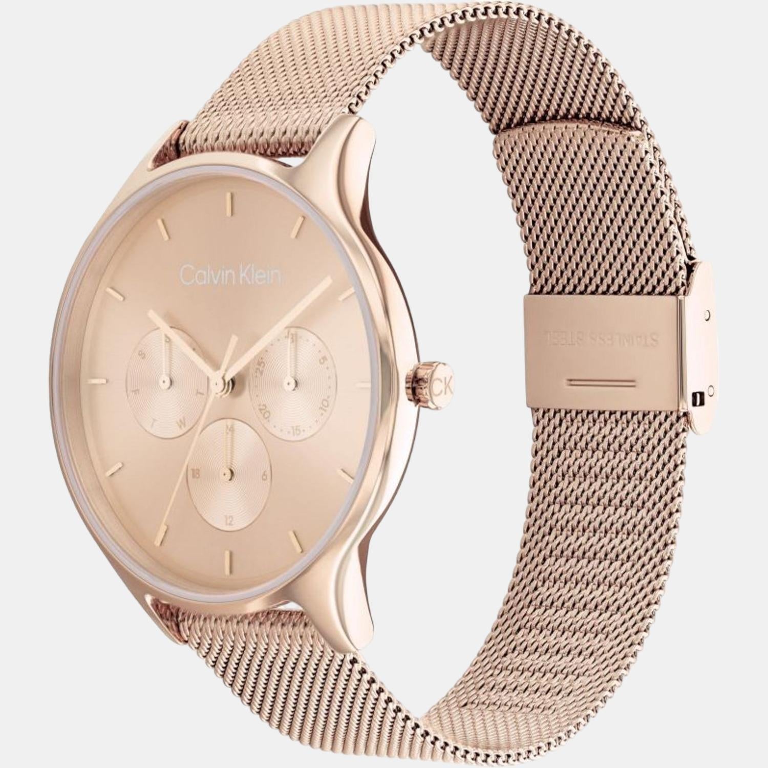 Calvin Klein Women Round Rose Gold watch