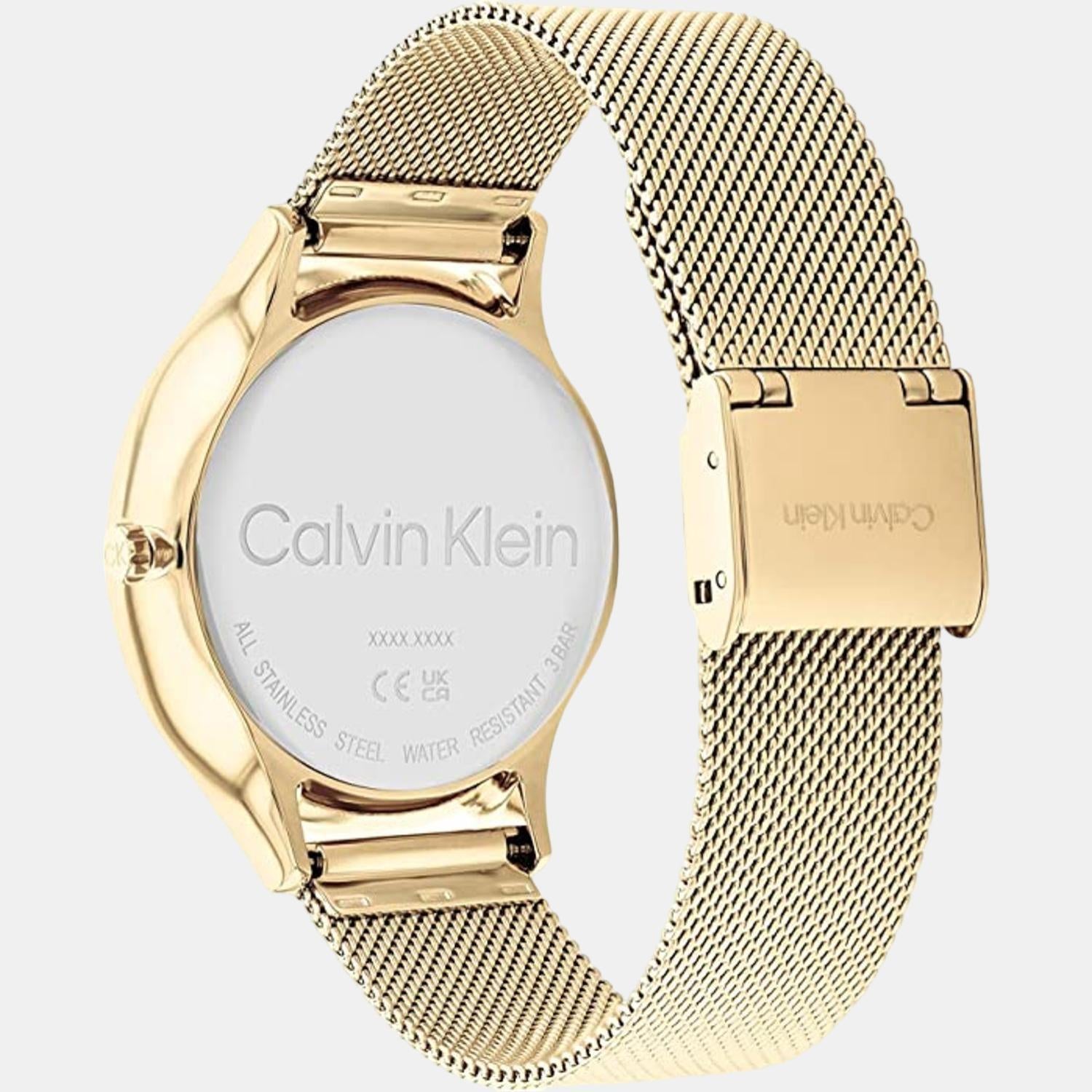 Calvin Klein Women Round Yellow watch