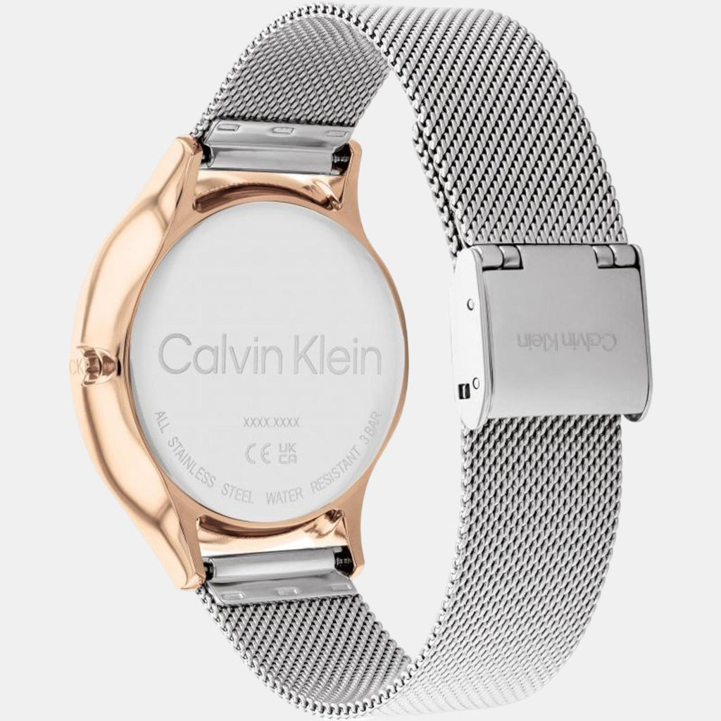 Calvin Klein Women Round Silver watch