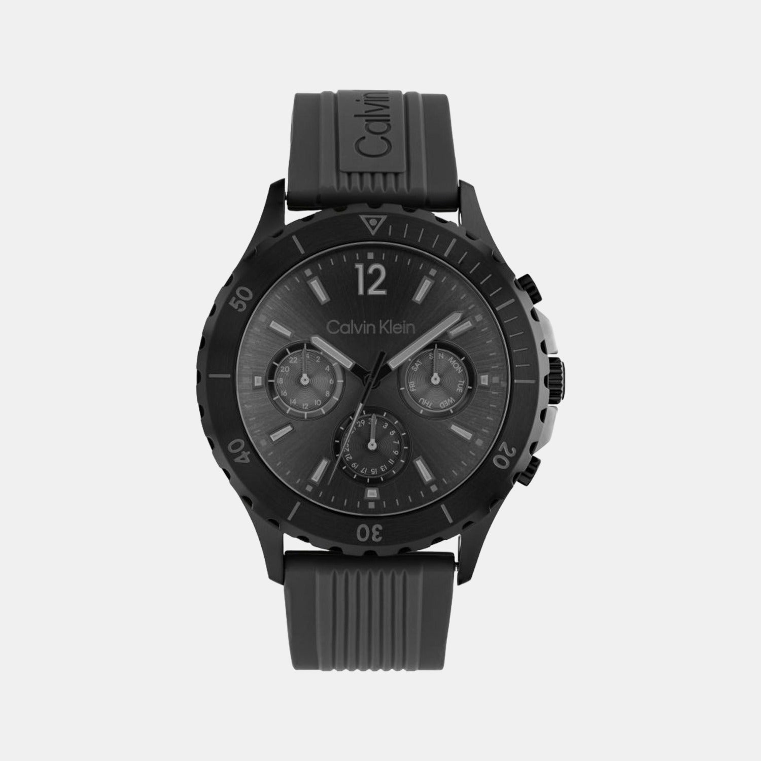 Calvin Klein Sport Men Quartz Black Dial Chronograph Silicone
