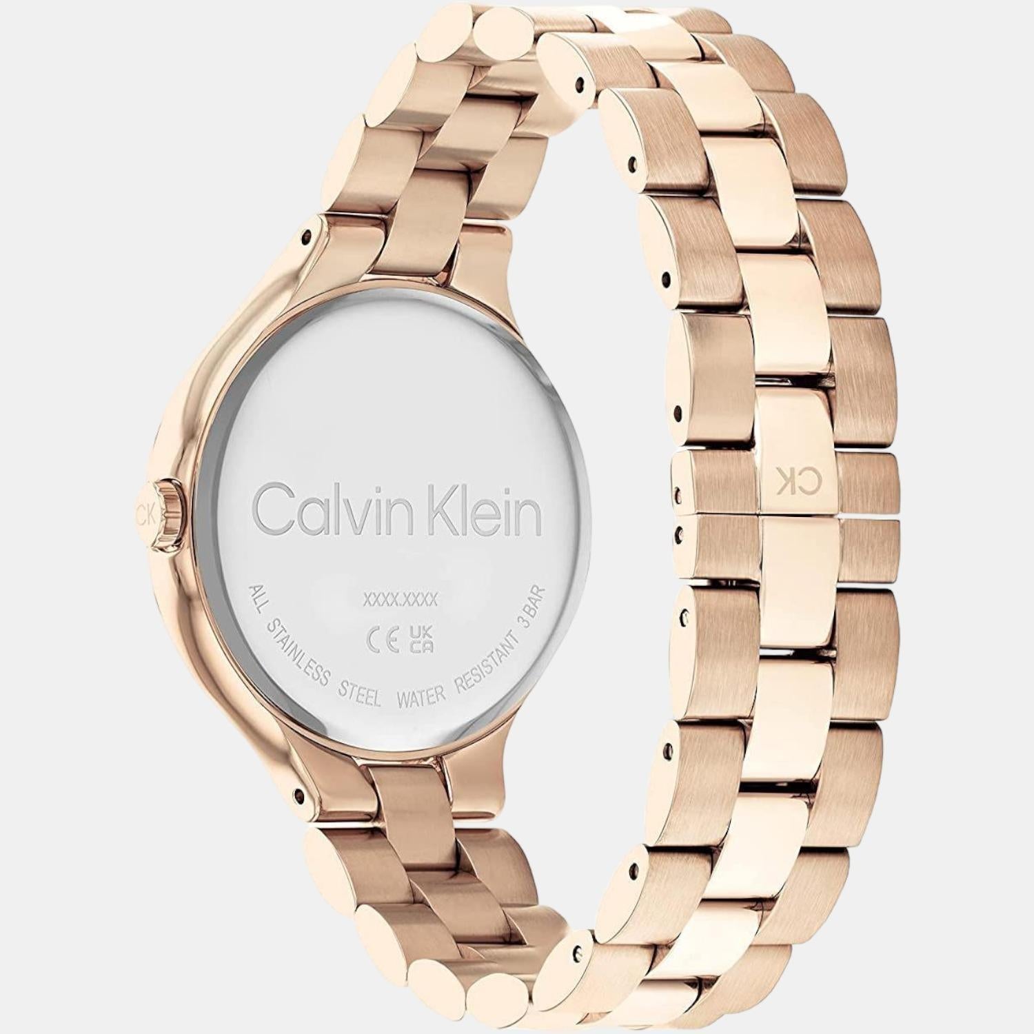 Calvin Klein Women Round Rose Gold watch