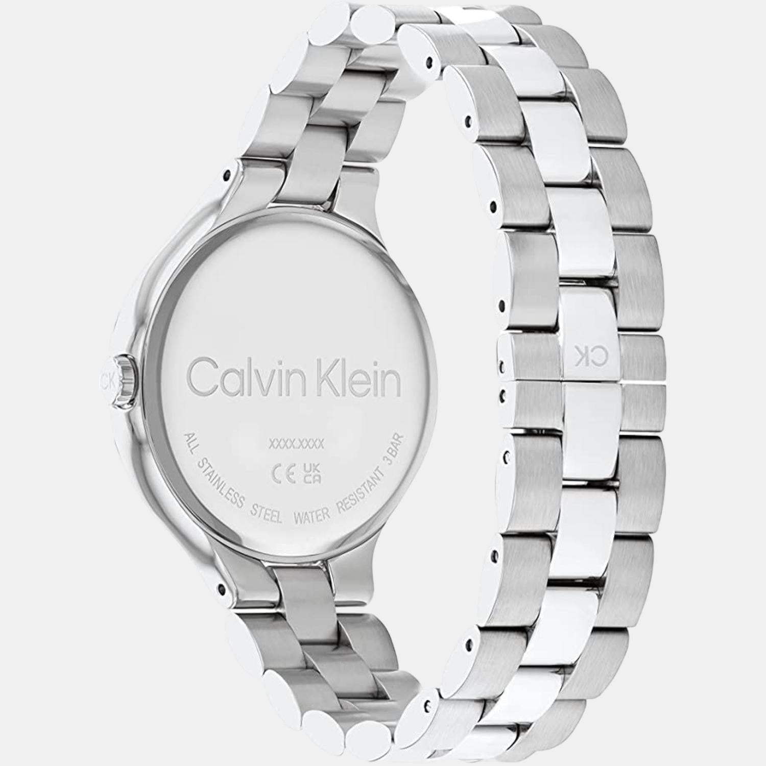 Calvin Klein Women Round Silver watch
