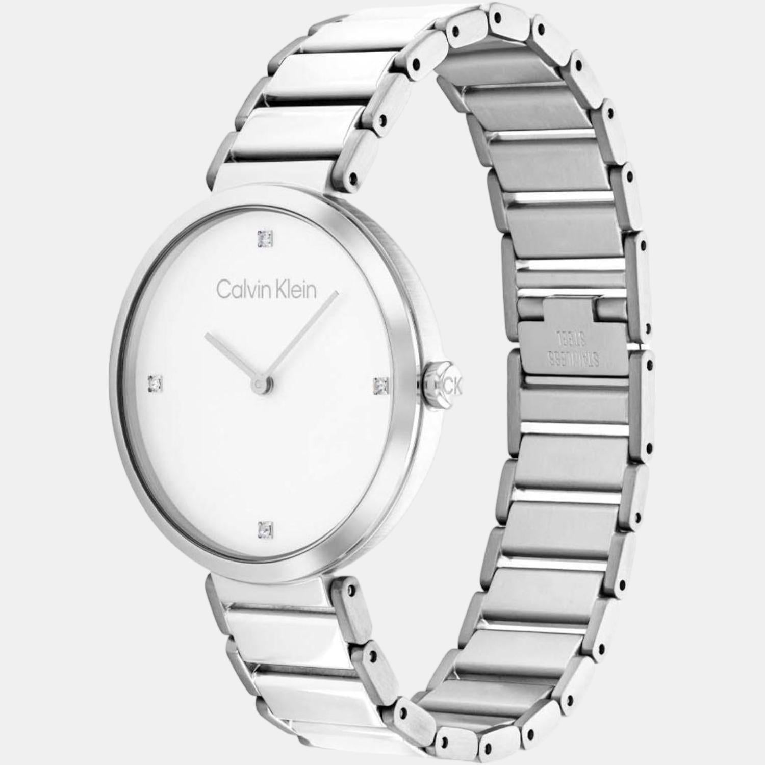 Calvin Klein Women Round Silver watch