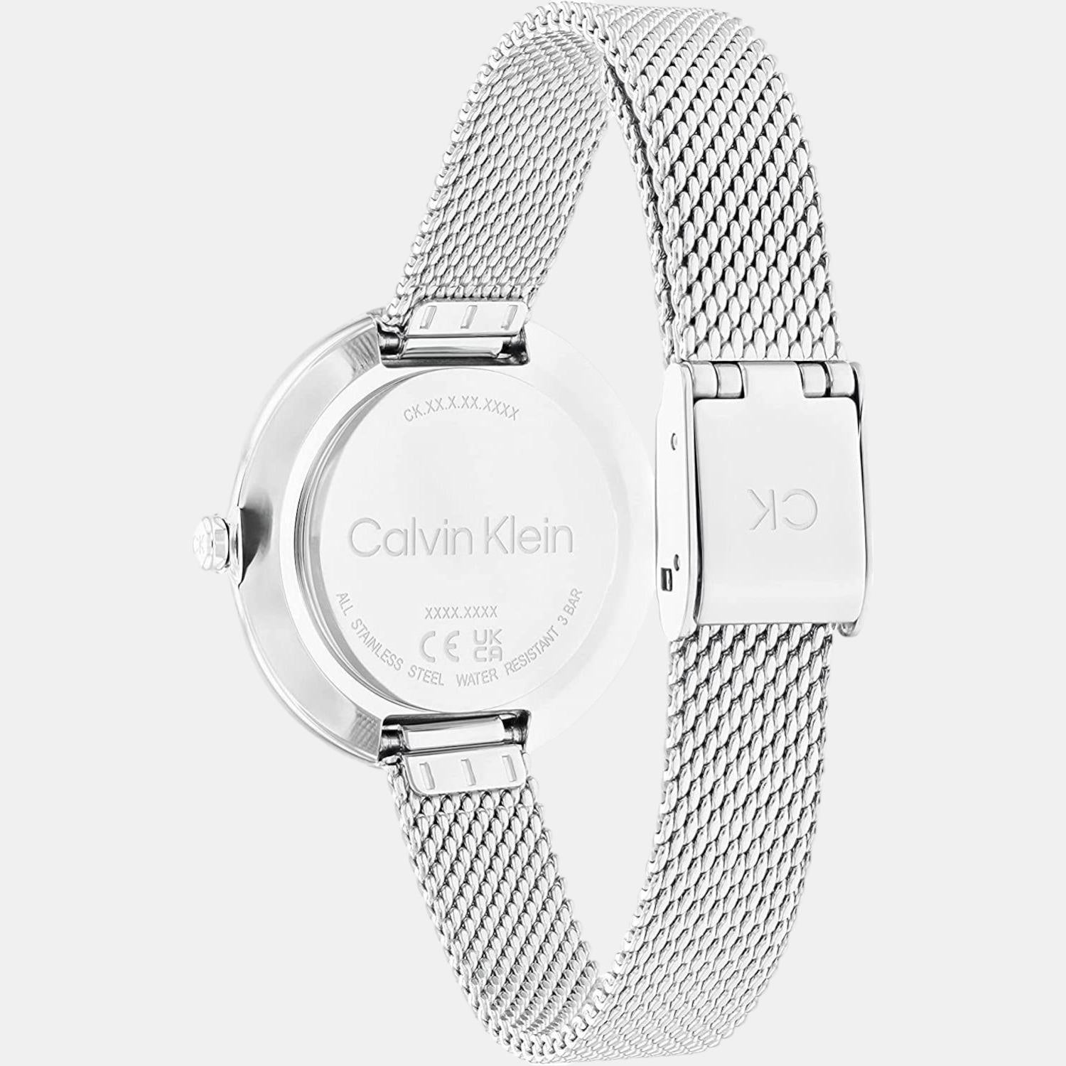 Calvin Klein Women Round Silver watch