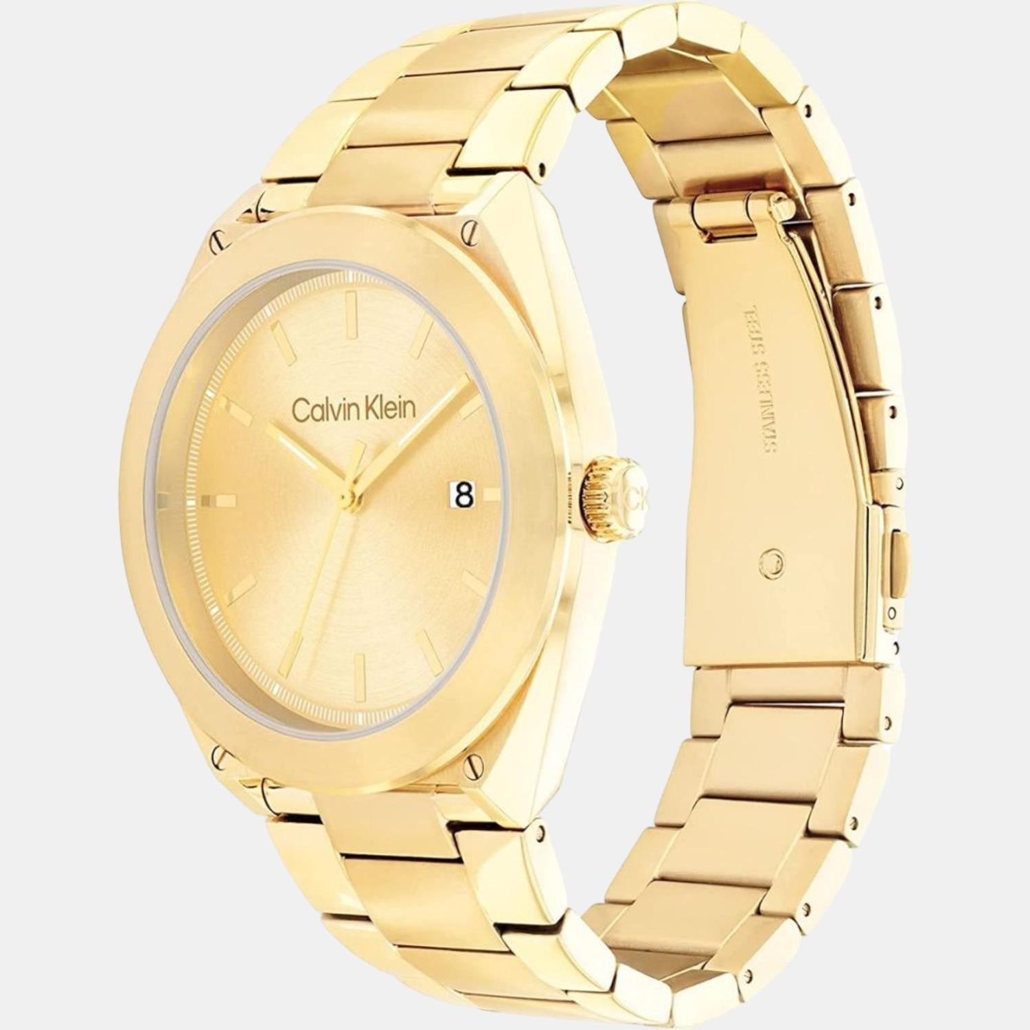 Calvin Klein Men Round Gold watch