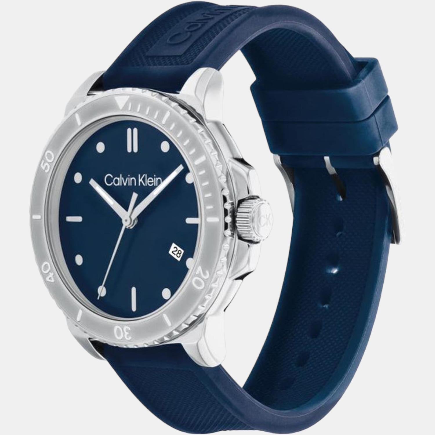 Calvin Klein Men Round Blue watch