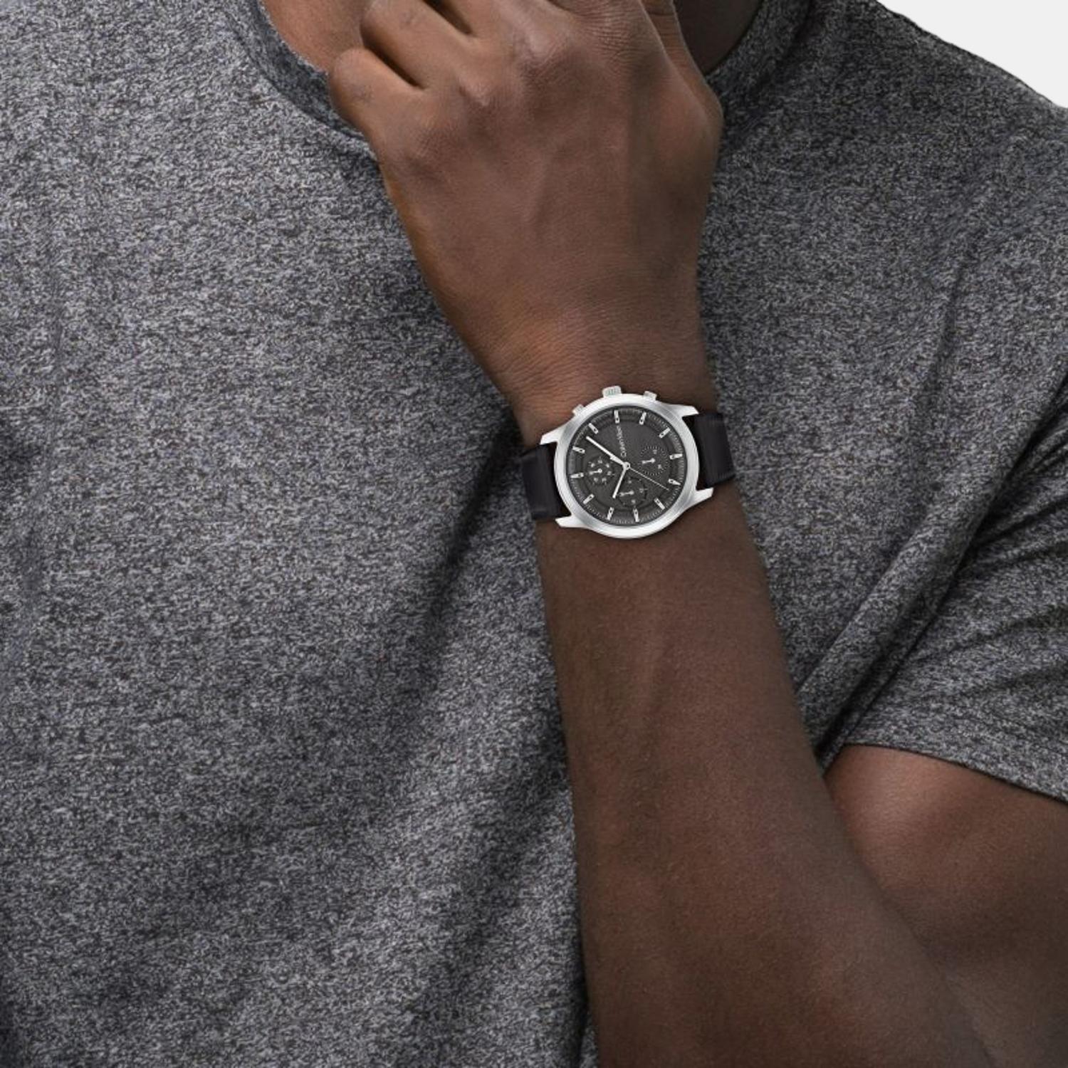 Calvin Klein Male Analog Leather Watch | Calvin Klein