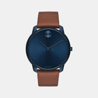 Male Blue Analog Leather Watch 3600585