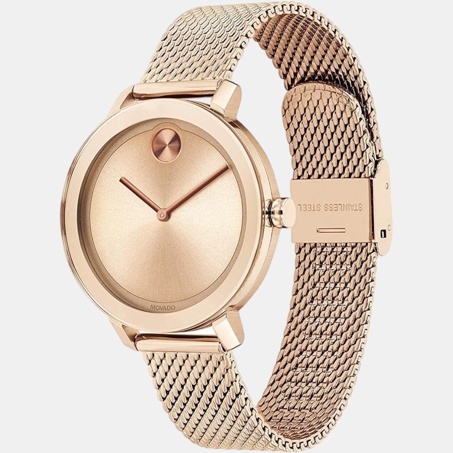 Movado silver and 2025 rose gold watch