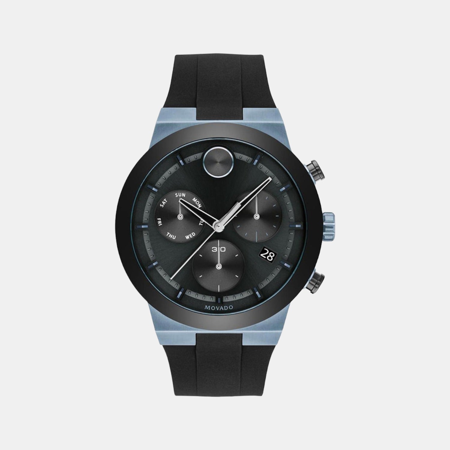 Male Black Chronograph Silicon Watch 3600713