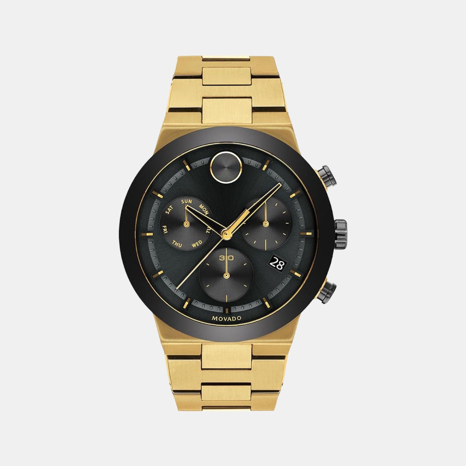 Movado Bold Men Quartz Black Dial Chronograph Stainless Steel