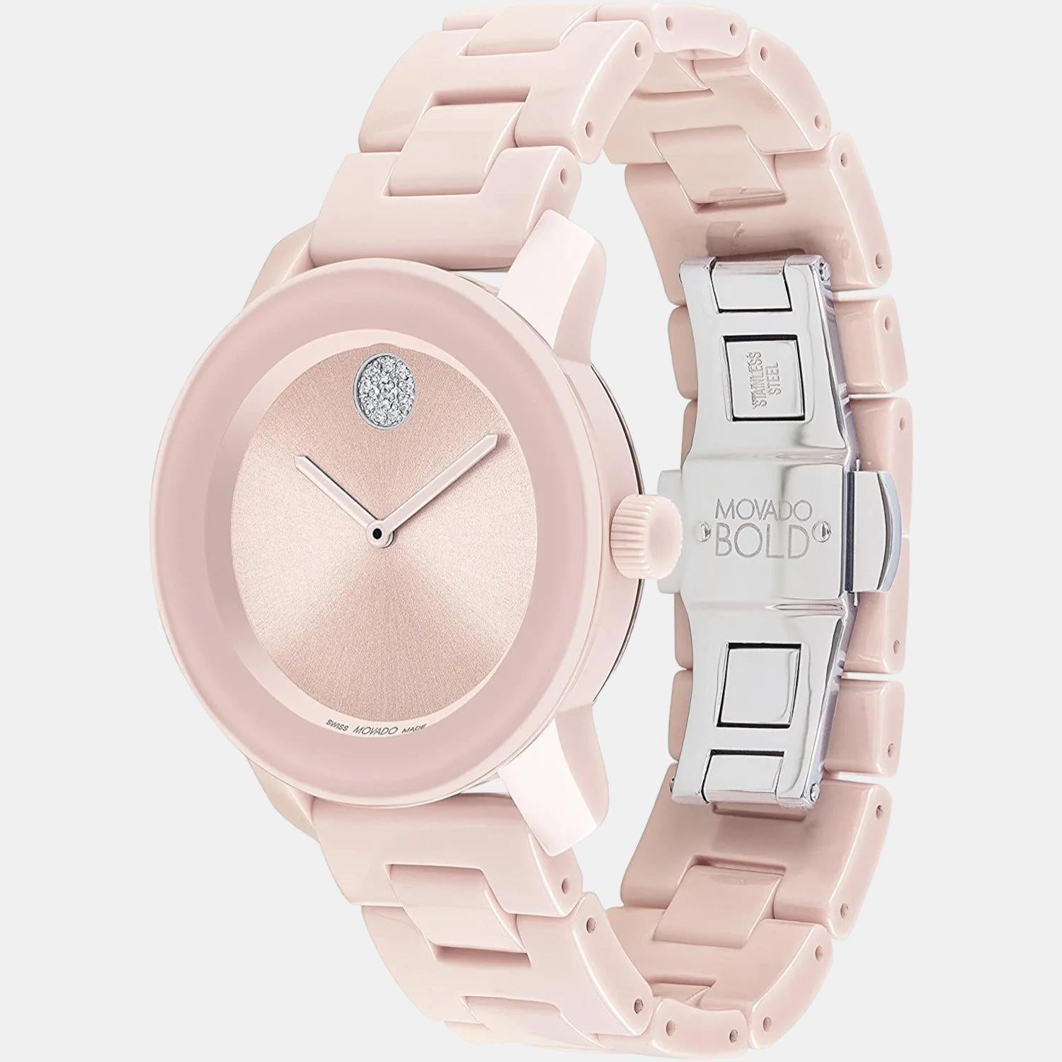 Movado women's pink watch best sale