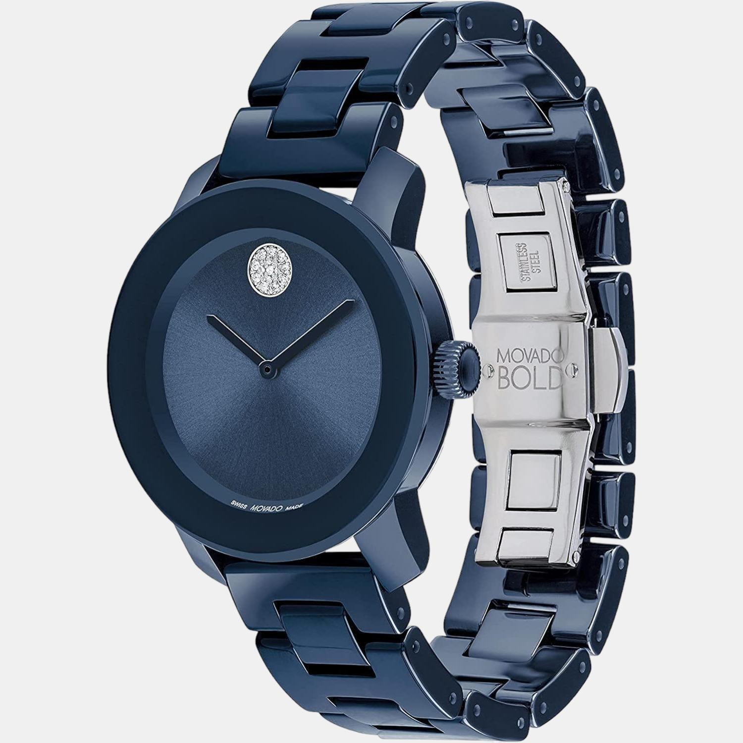 Navy blue cheap movado watch