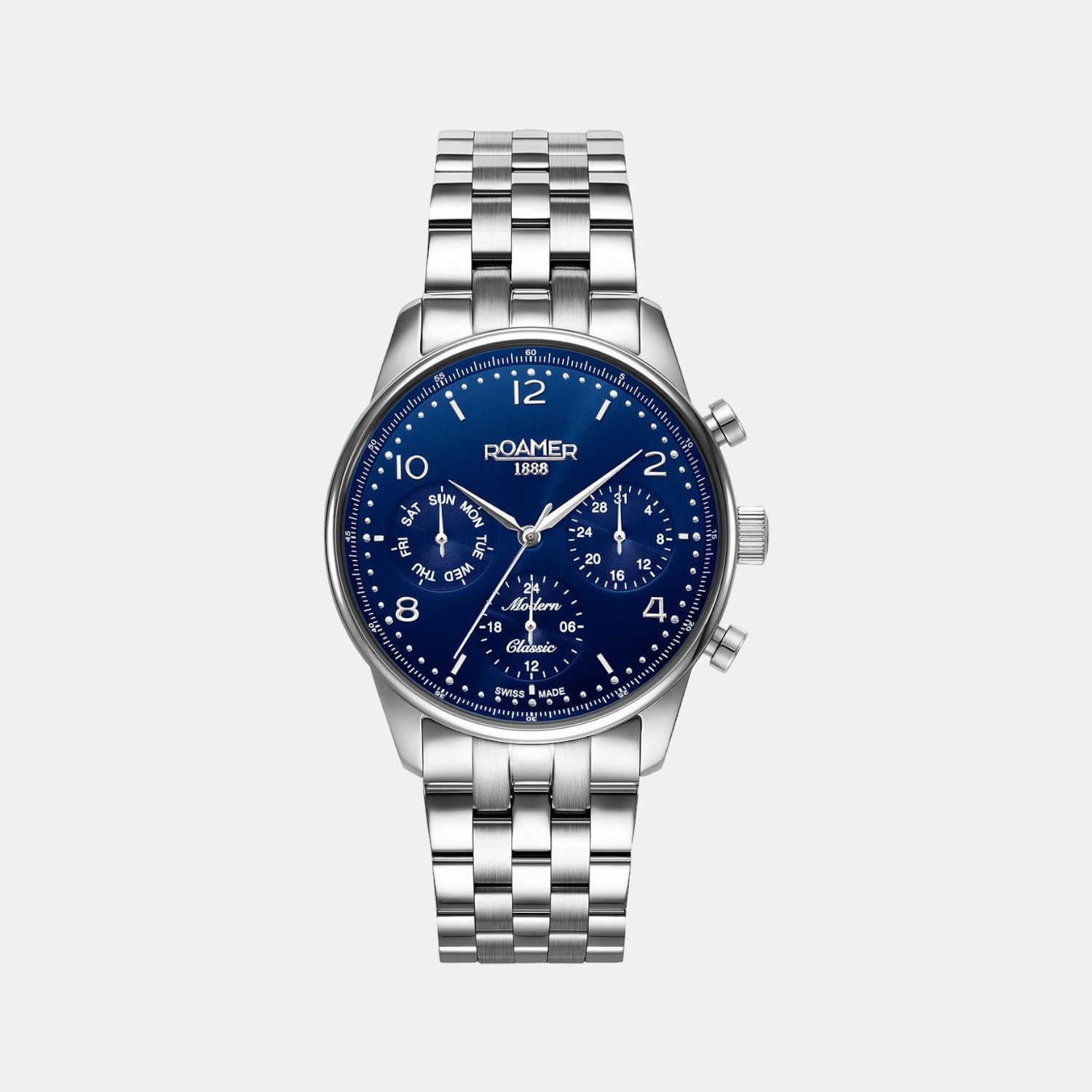 Male Blue Analog Multifunction Stainless Steel Watch 509902 41 44 20