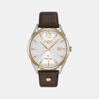 Male Silver Analog Leather Automatic Watch 550660 49 25 05