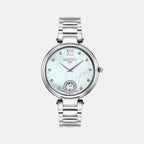 Female White Analog Stainless Steel Watch 600843 41 19 50