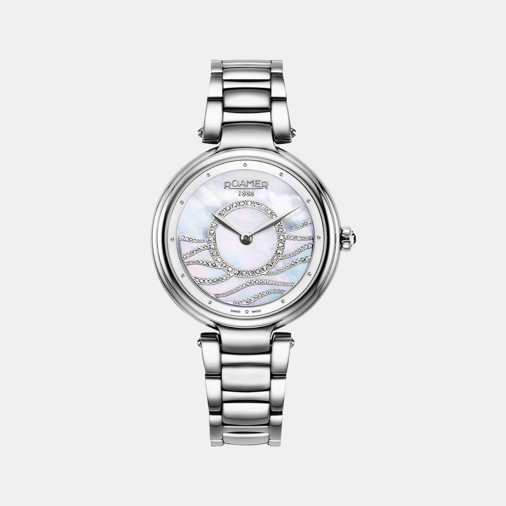 Female White Analog Stainless Steel Watch 600857 41 15 50