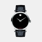 Male Black Analog Leather Watch 606112
