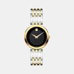 Female Black Analog Stainless Steel Watch 607053