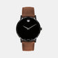 Male Black Analog Leather Watch 607198