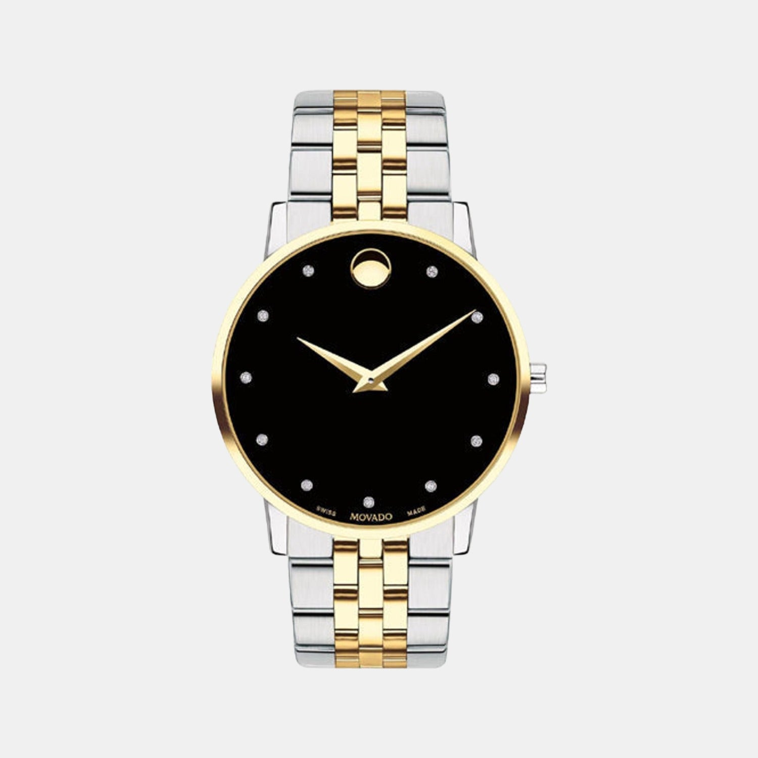 Movado black hotsell and gold watch