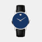 Male Blue Analog Leather Watch 607270