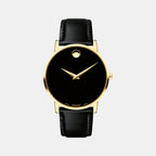Male Black Analog Leather Watch 607271