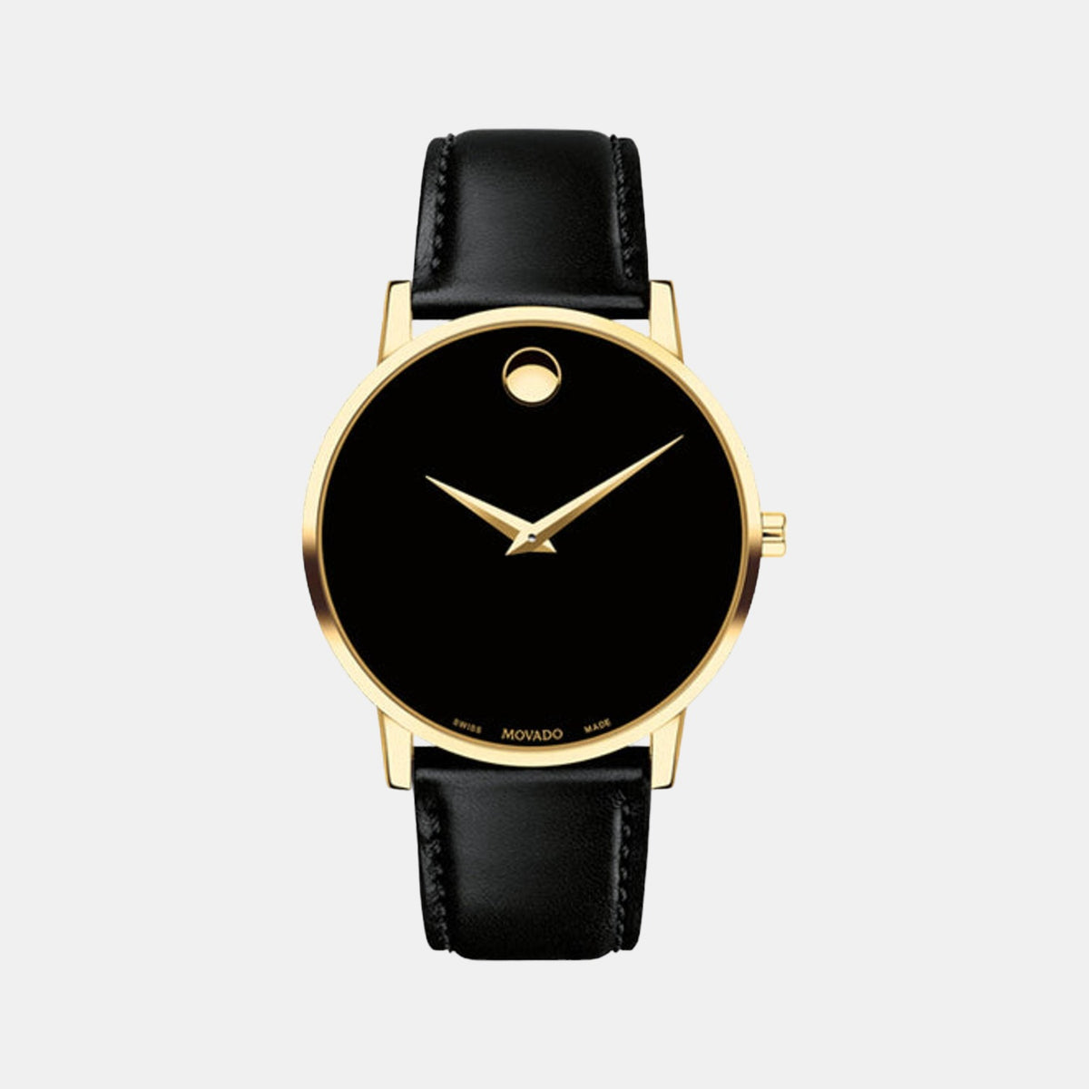 Male Black Analog Leather Watch 607271