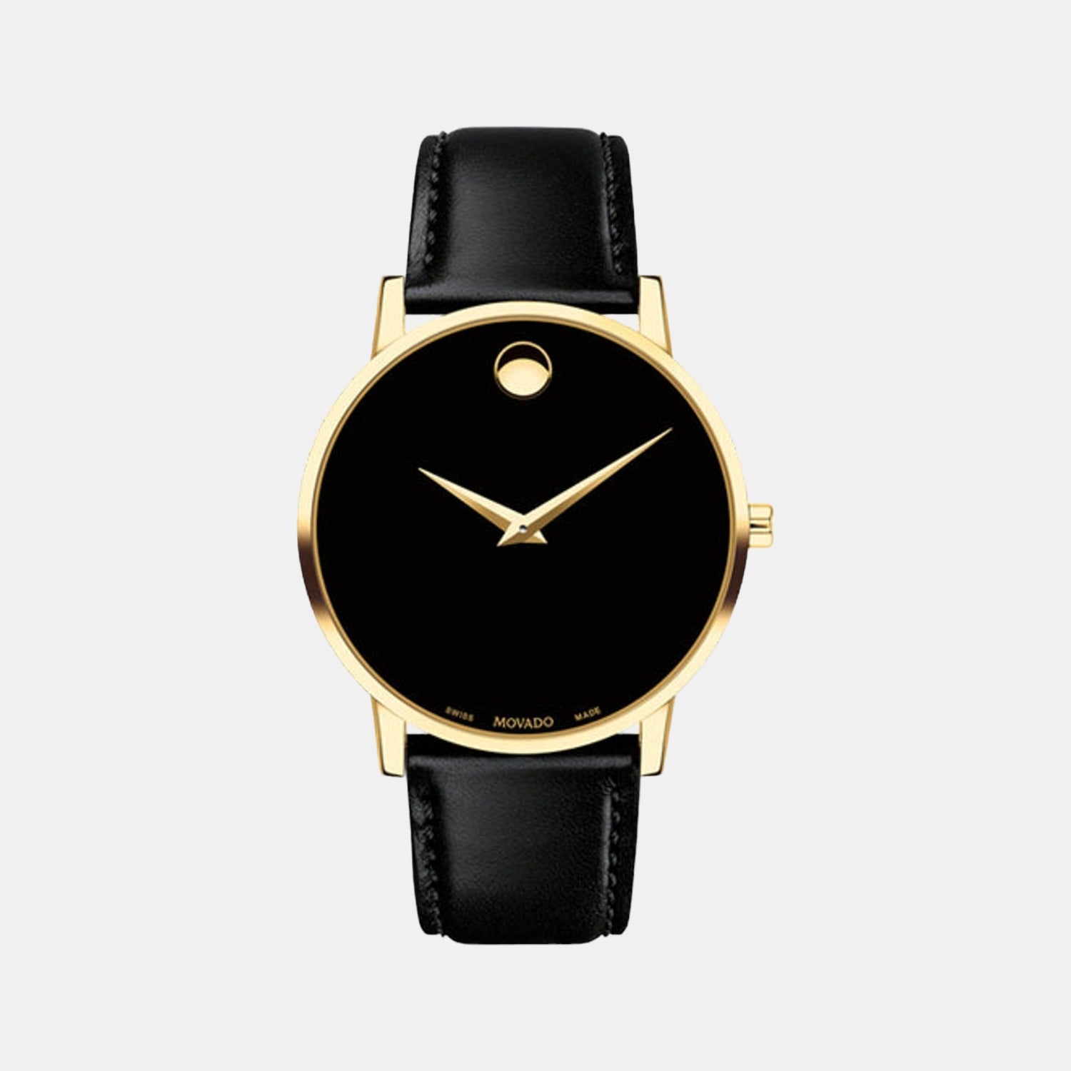 Male Black Analog Leather Watch 607271