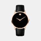 Male Black Analog Leather Watch 607272