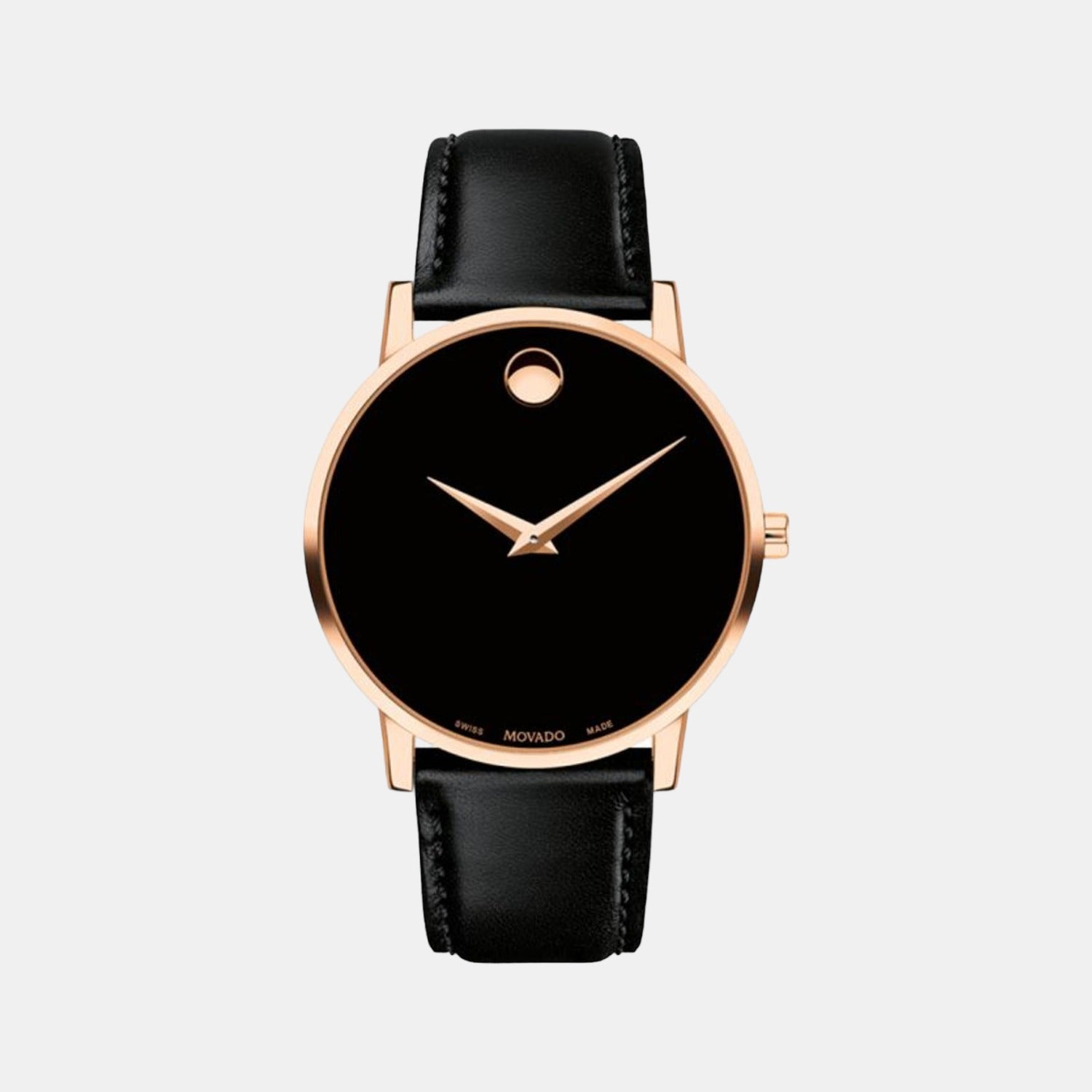 Male Black Analog Leather Watch 607272