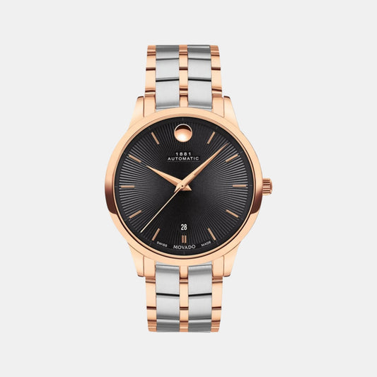 Male Black Stainless Steel Automatic Chronograph Watch 607464