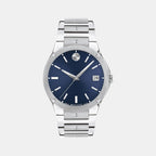 Male Blue Analog Stainless Steel Watch 607513