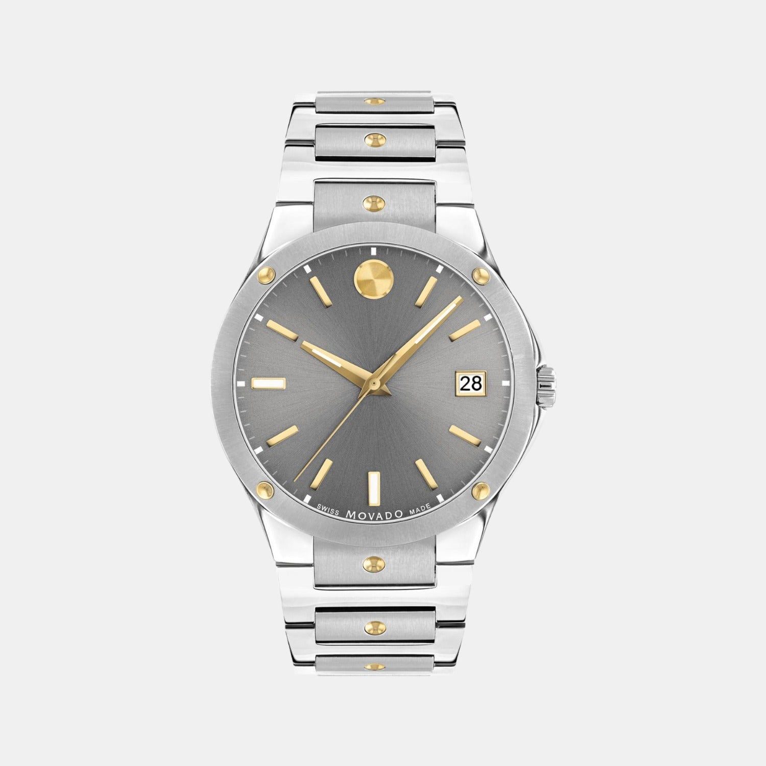 Movado Se Men Quartz Grey Dial Analog Stainless Steel Watch 607514