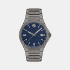Male Blue Analog Stainless Steel Watch 607553