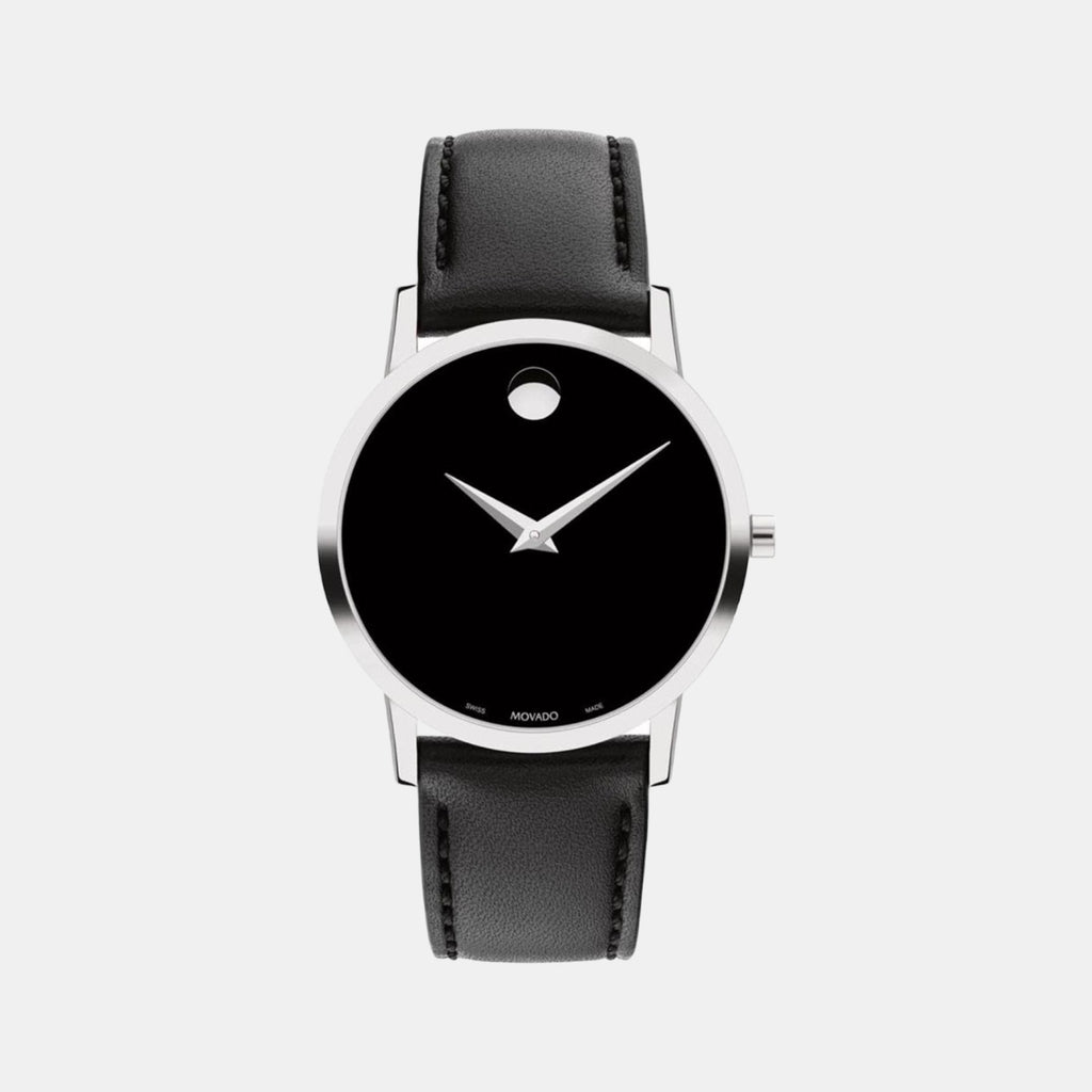 Male Black Analog Leather Watch 607583